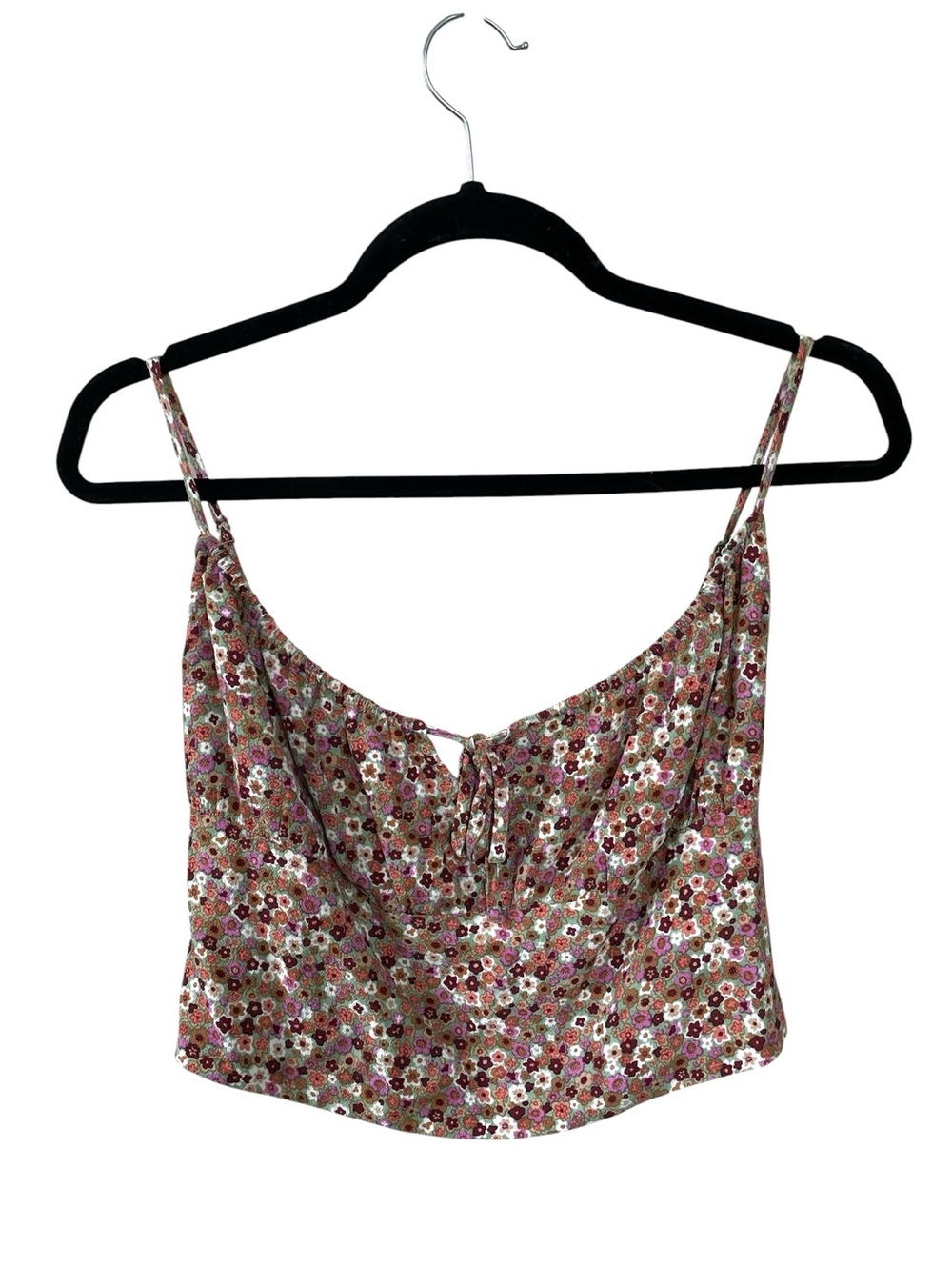 ARITZIA Floral Spaghetti Strap Crop Top Large